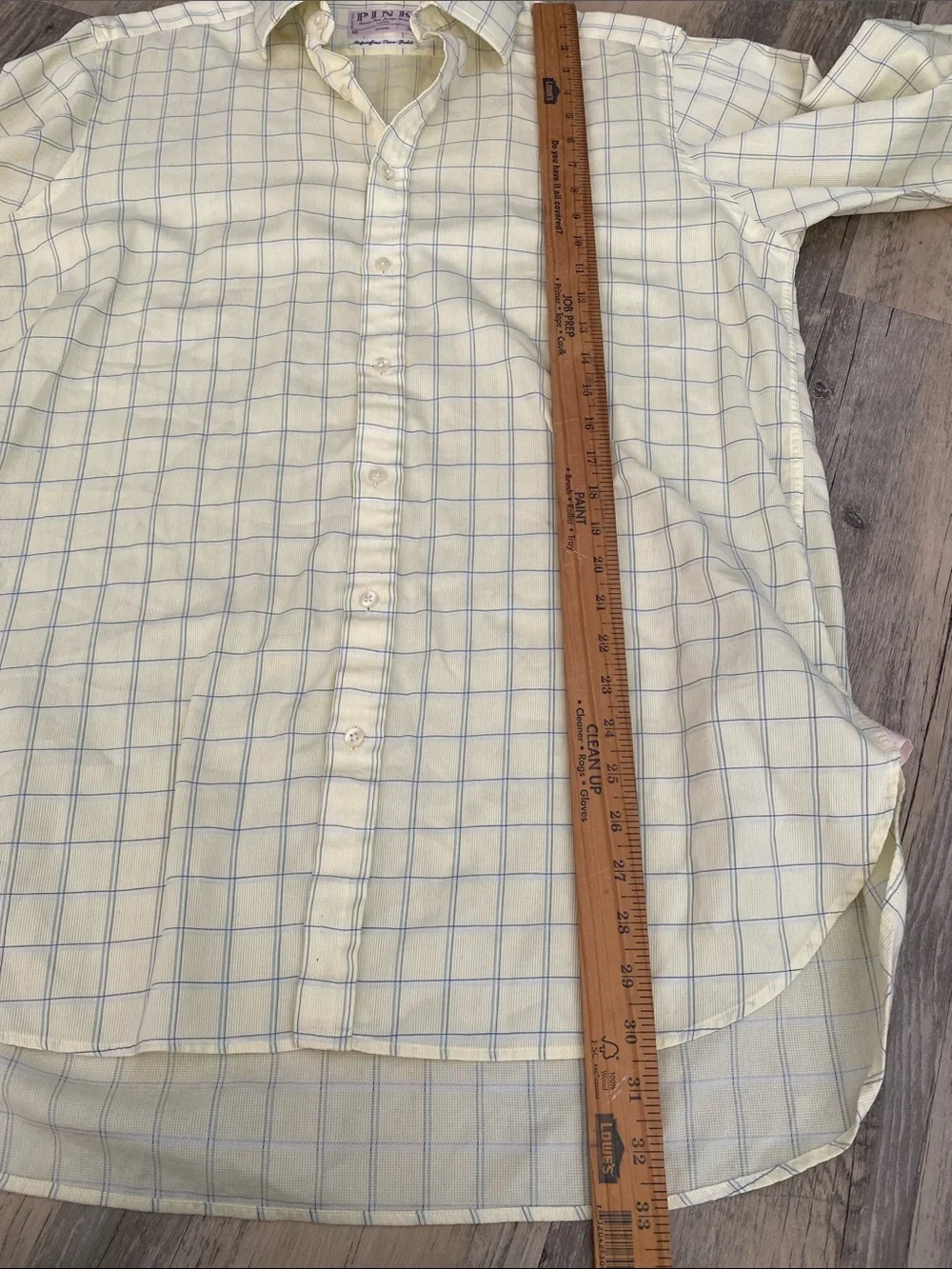Thomas Pink Superfine Two Fold Cotton Window Pane French Cuff Dress Shirt 16 36